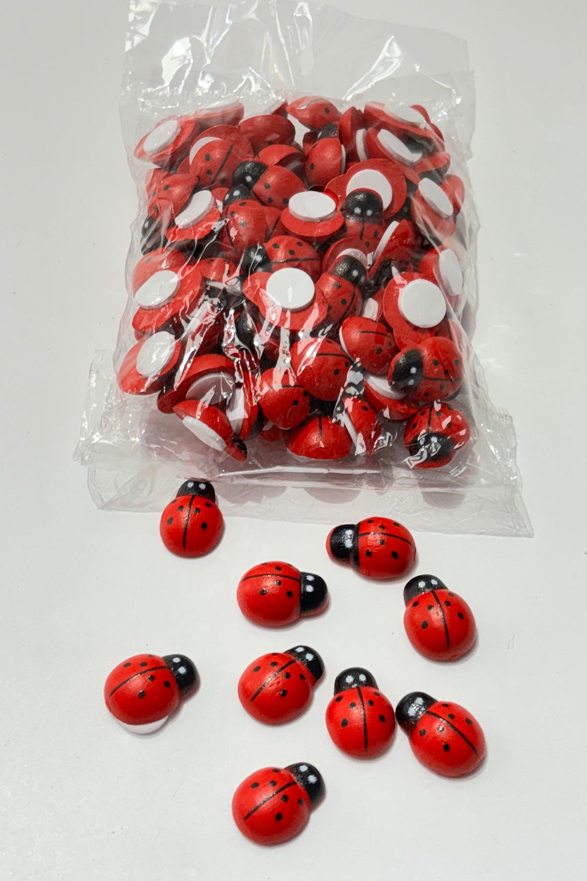 Ladybug Wood Stickers, 1 pack of 50.