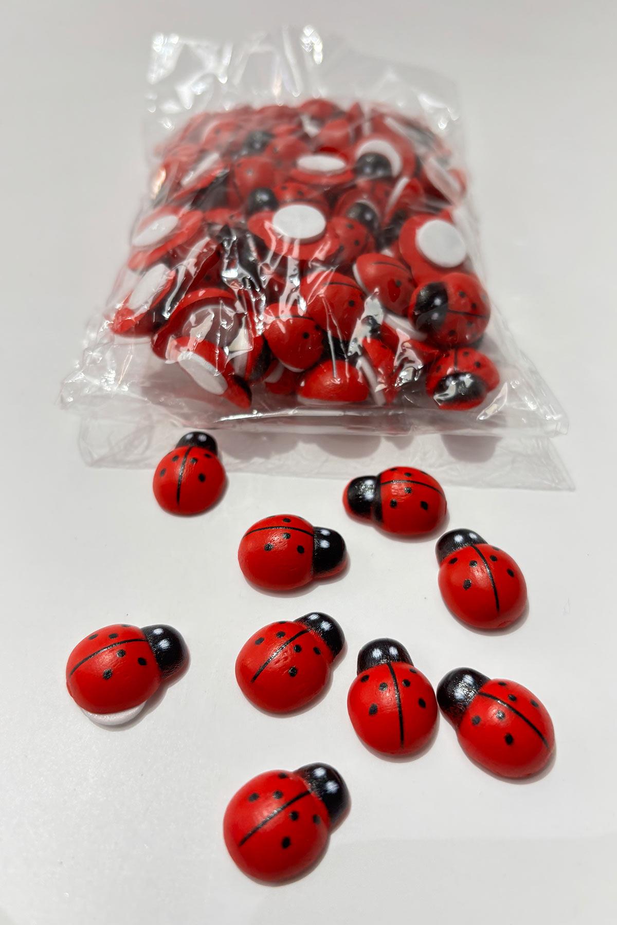 Ladybug Wood Stickers, 1 pack of 50.