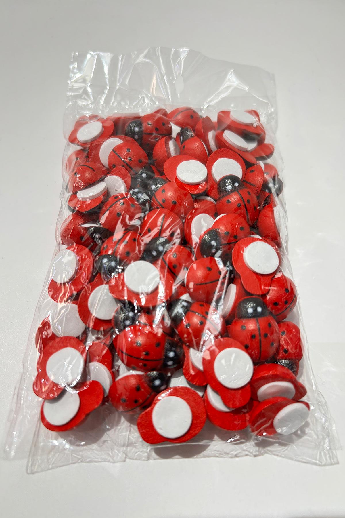 Ladybug Wood Stickers, 1 pack of 50.