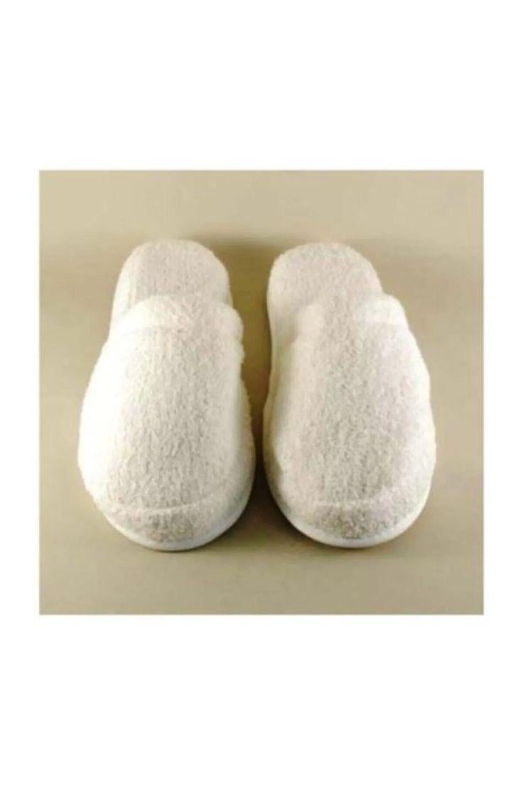 Unisex Ekru Yüksek Tabanlı Havlu Banyo Terliği