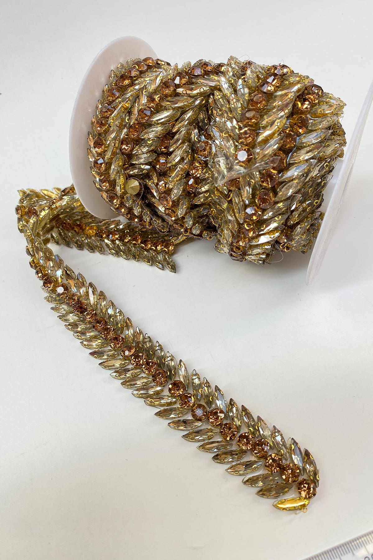 Iron-on Shuttle Stone Evening Dress Ribbon Border