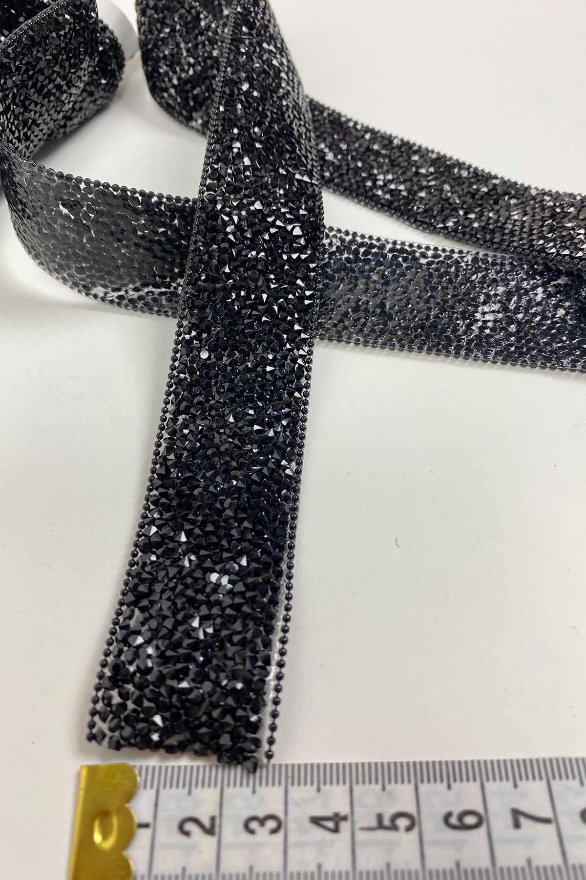 Iron-on Stone Chain Strip Applique