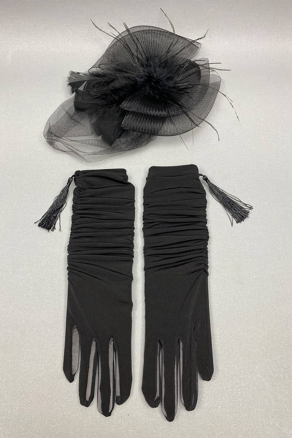 Long Bridal Gloves and Wedding Hat