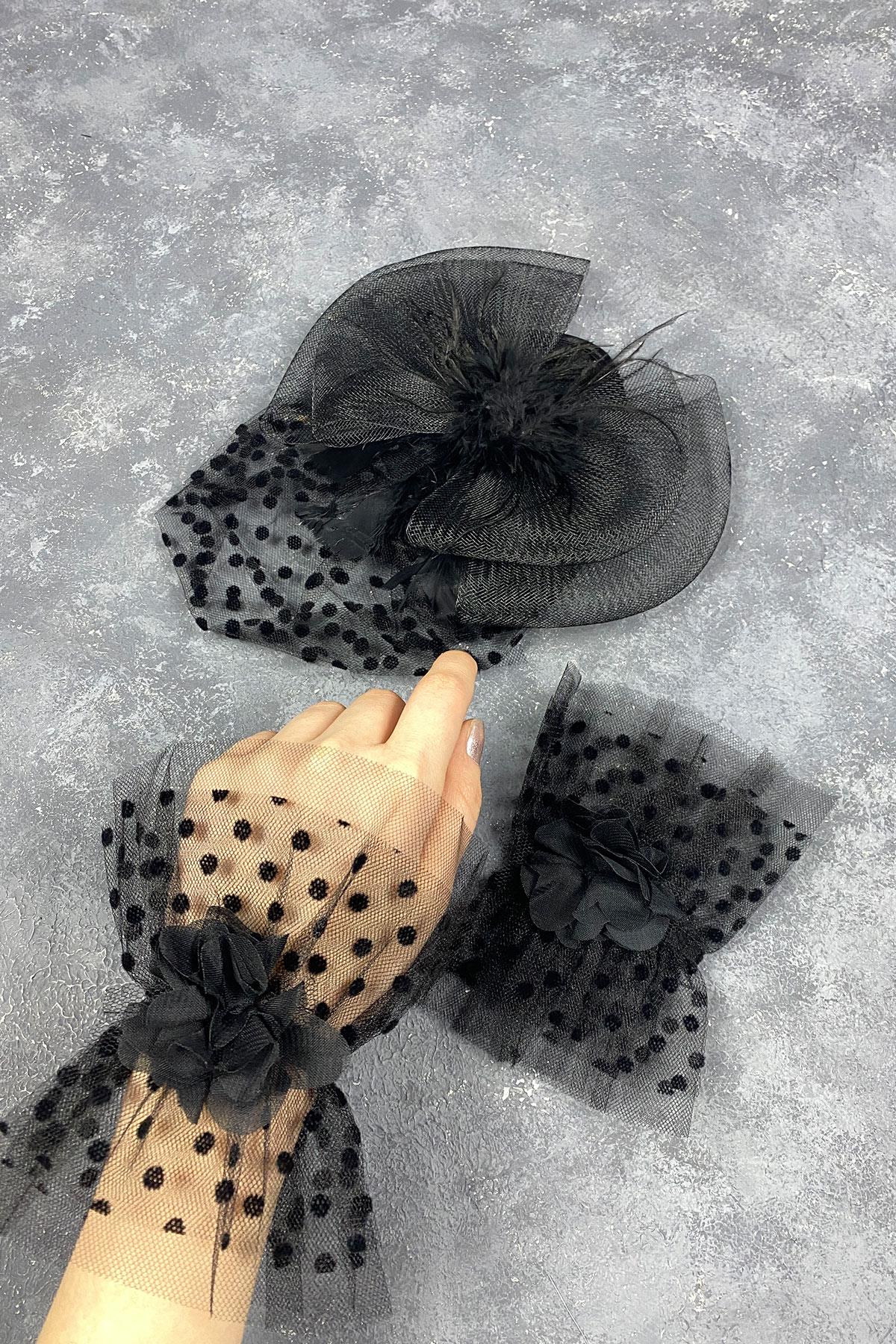 Voile Wedding Cap Bridal Accessory And Vera Double Wrist Accessory