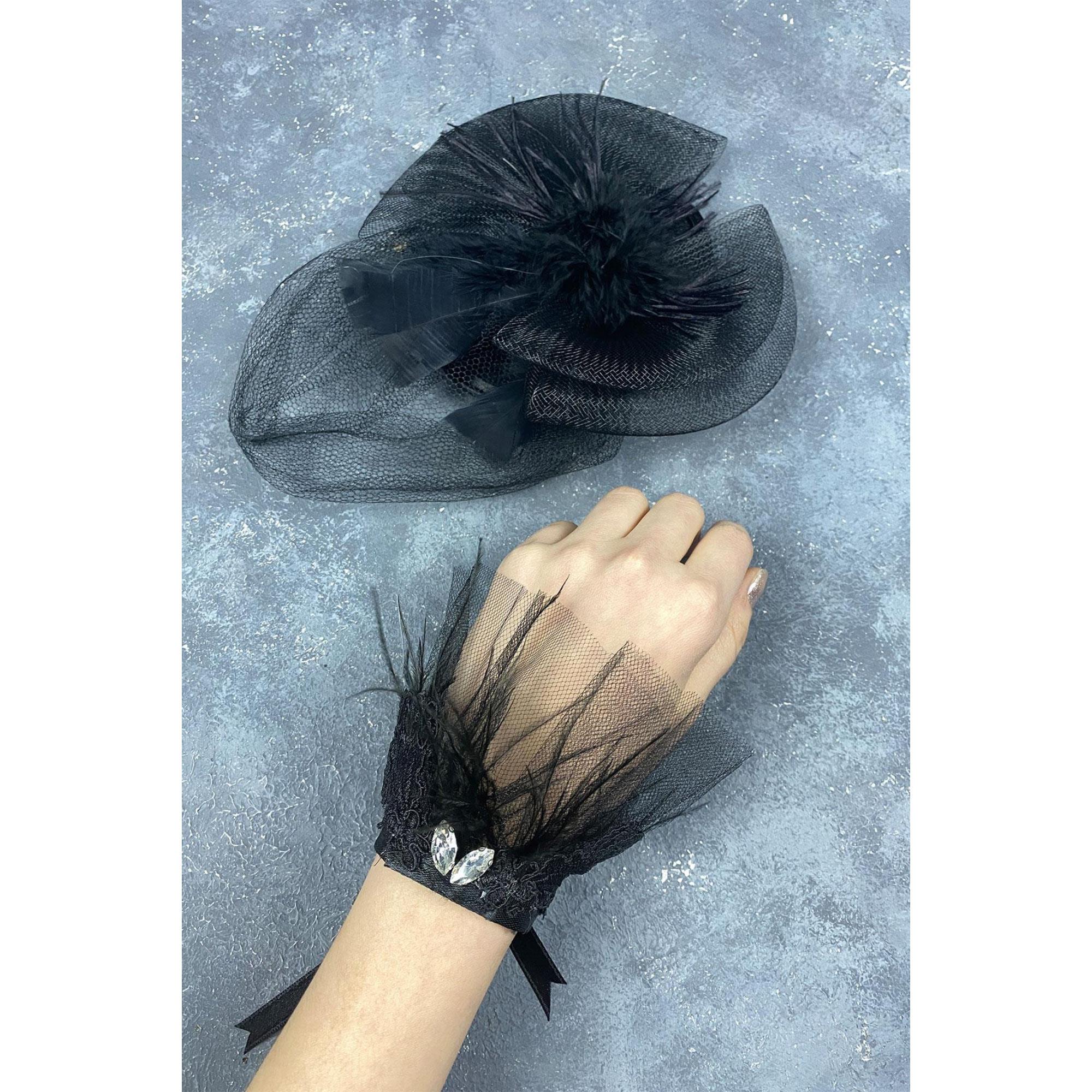  Wholesale Voilet Wedding Hat Bridal Accessory and Lavin Feather Wrist Accessory