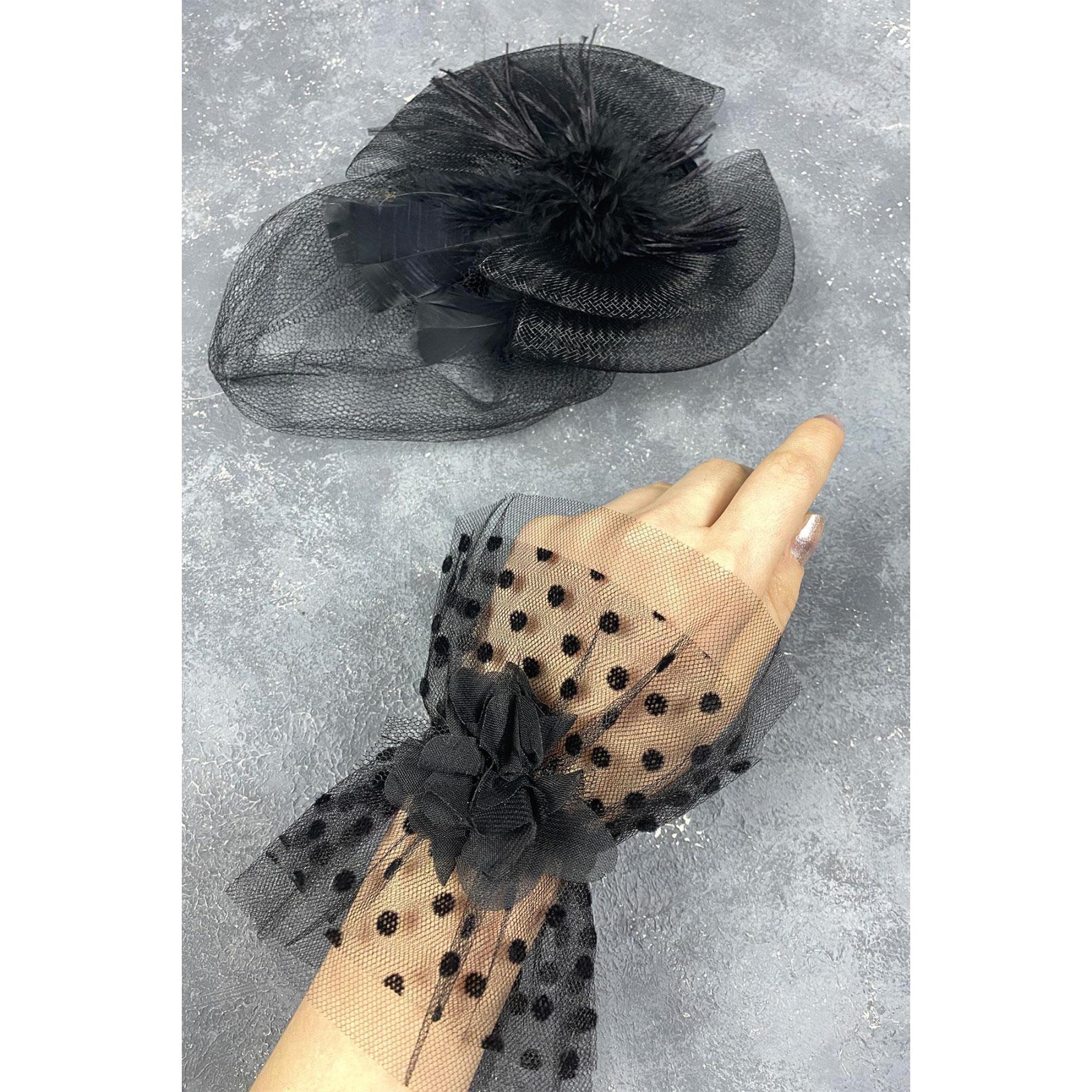 Wholesale Voilet Wedding Hat Hair Accessory And Polka Dot Vera Wrist Accessory