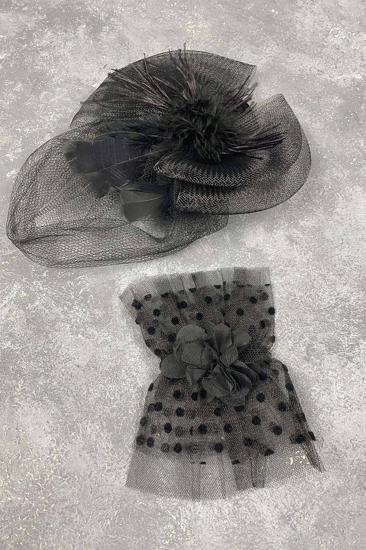 Wholesale Voilet Wedding Hat Hair Accessory And Polka Dot Vera Wrist Accessory