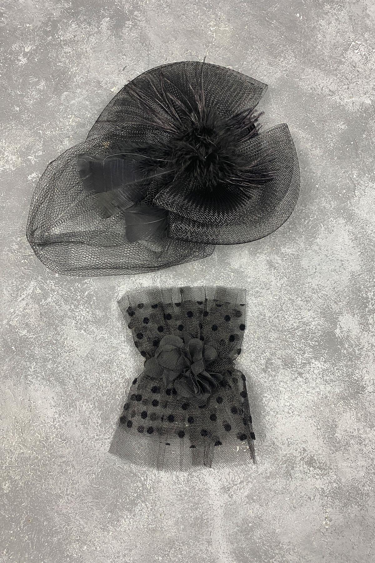 Wholesale Voilet Wedding Hat Hair Accessory And Polka Dot Vera Wrist Accessory