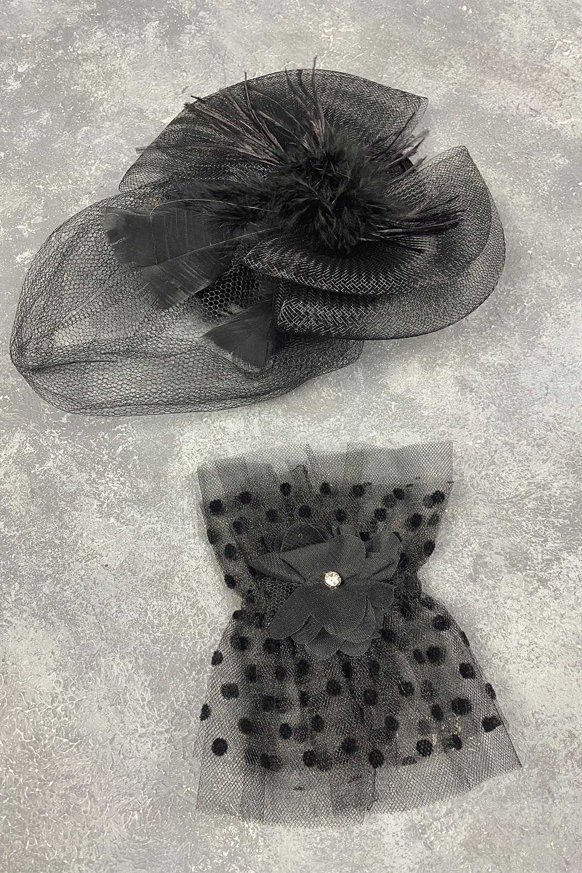 Wholesale Voilet Wedding Hat Hair Accessory and Polka Dot Stone Vera Wrist Accessory