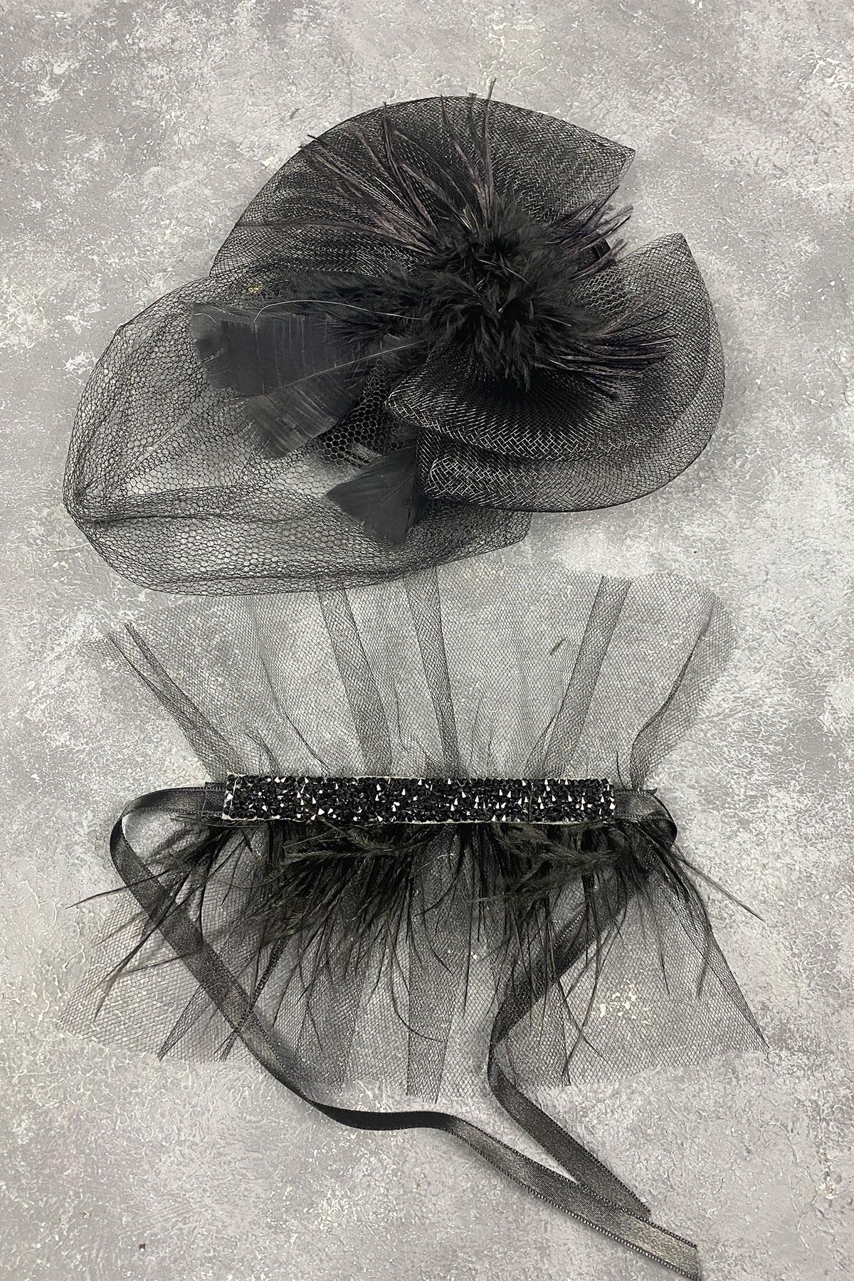  Wholesale Voilet Wedding Hat Hair Accessory and Beren Feather Wrist Accessory