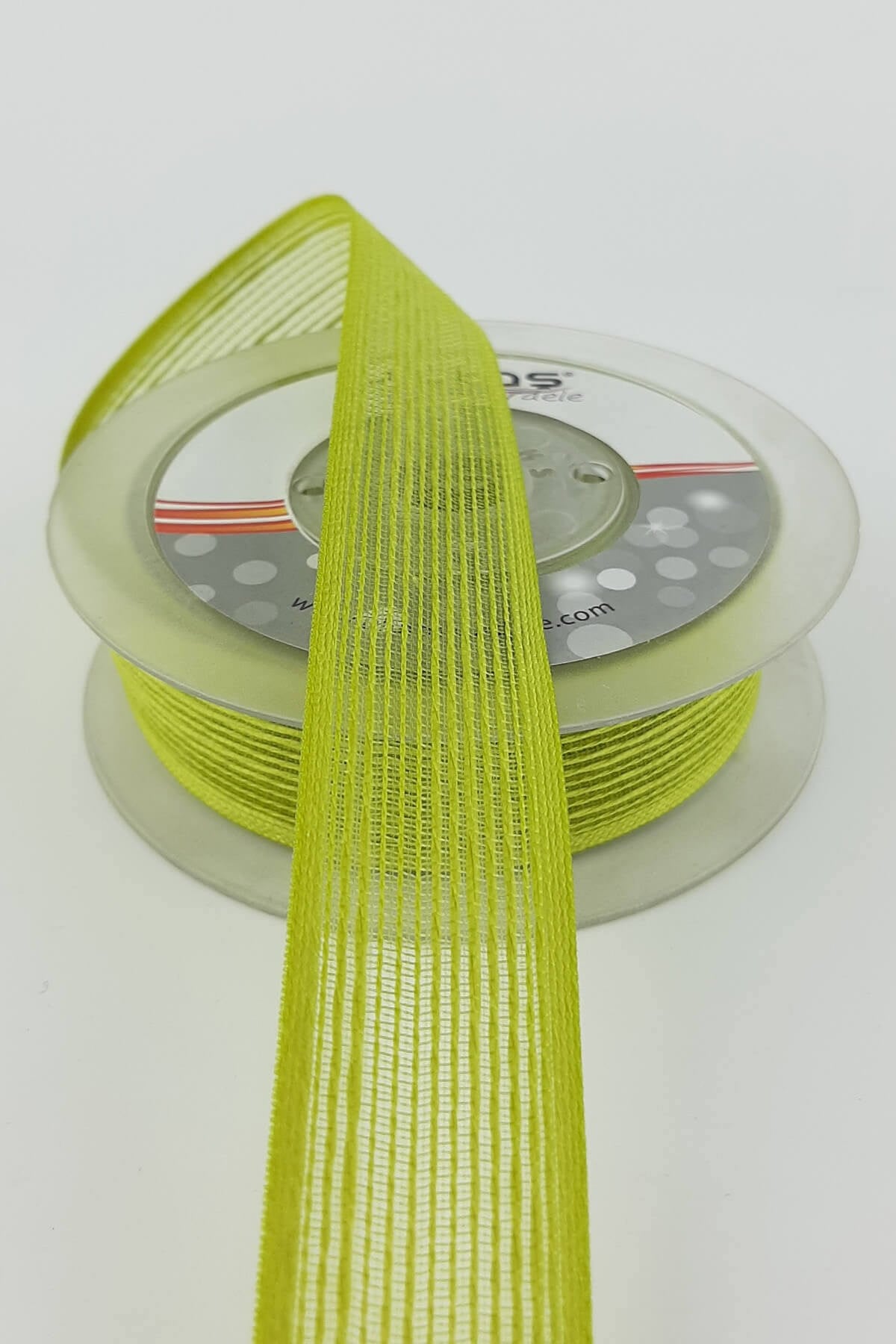 Oil Green Linen Effect Ribbon 2,5 cm 10 m