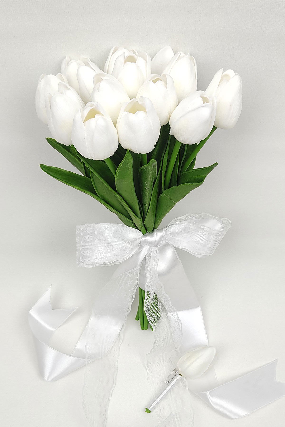 Artificial Tulip Bride Bouquet And Groom Boutonniere 10 Pieces Tulip
