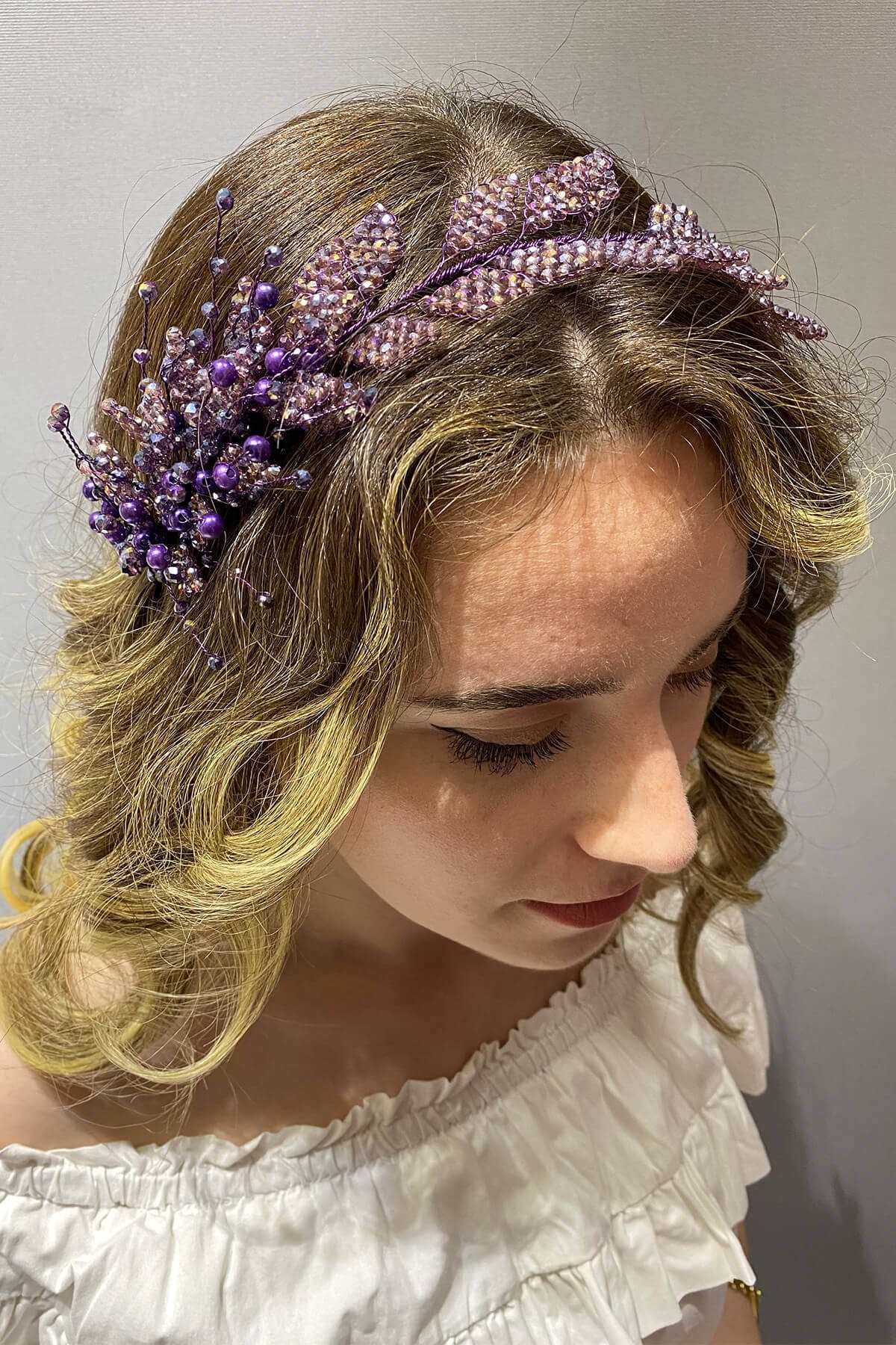 Yaprak Model Boncuklu Saç ve Türban Aksesuarı