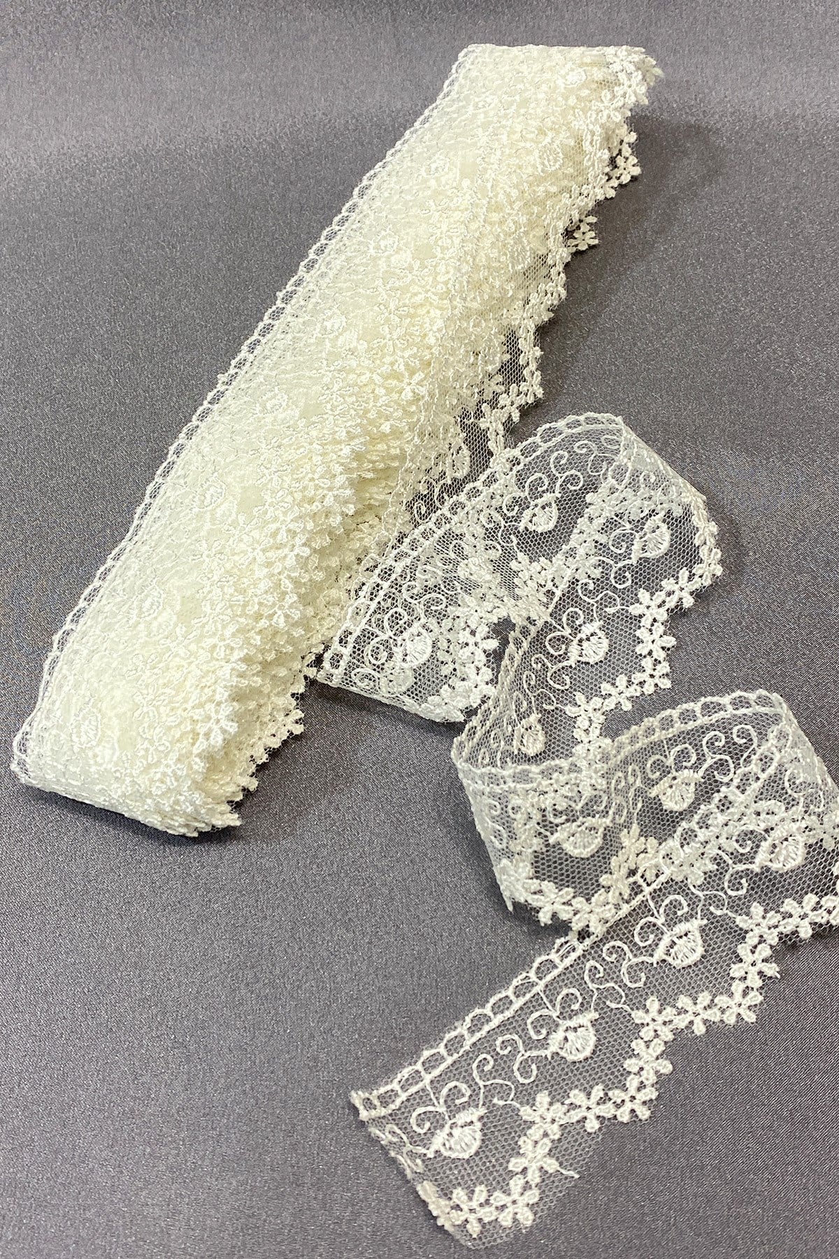 Leafy Flower Pattern Edge Guipure Lace Scallop 9 mt