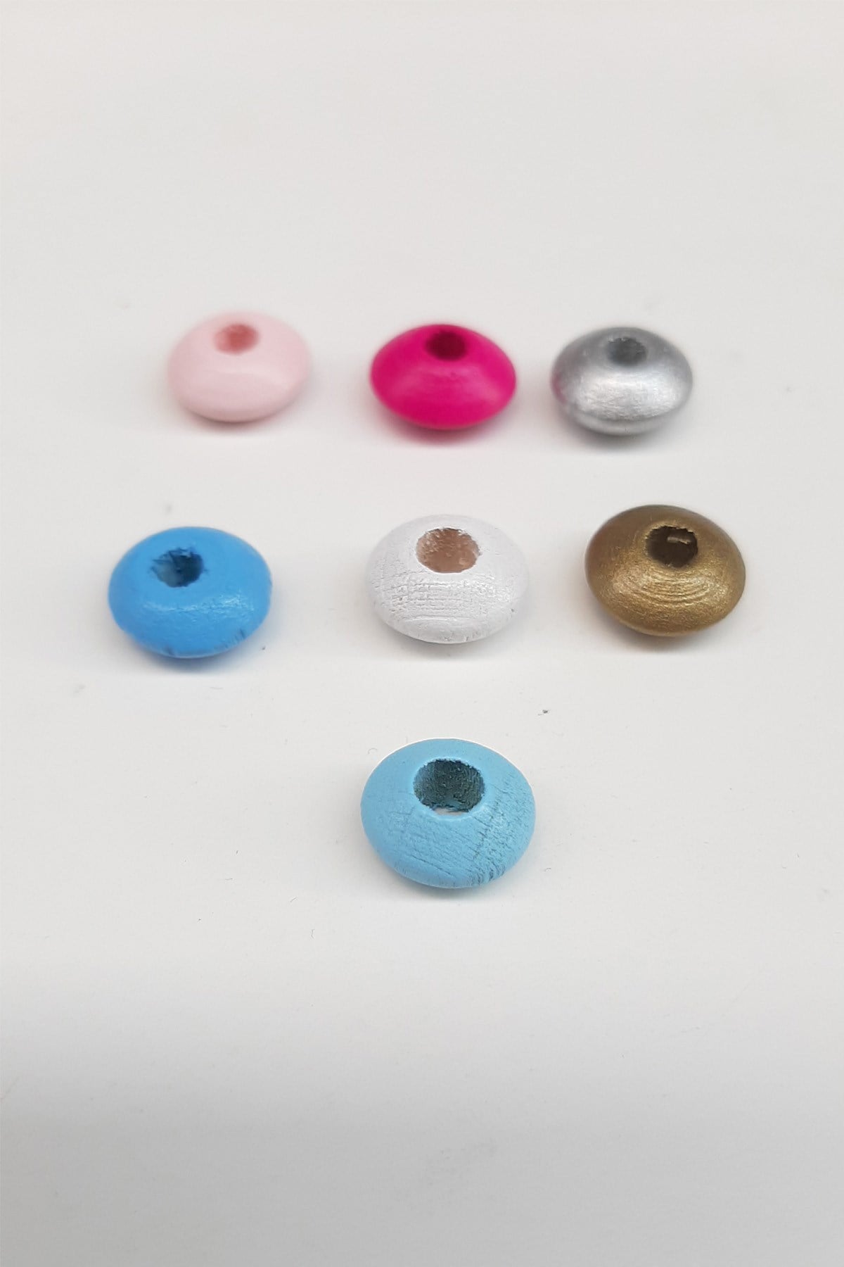 Flat Pattern Colored Wooden Beads