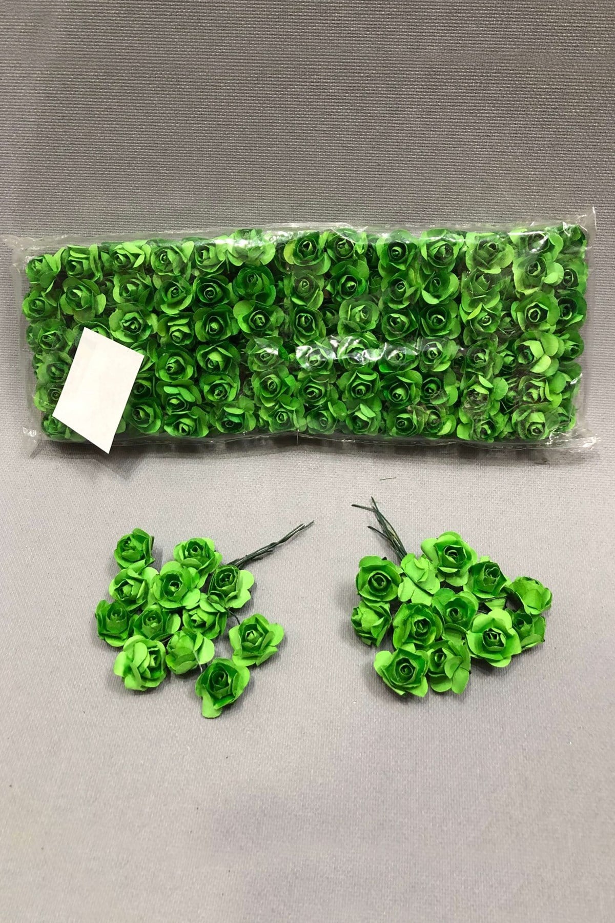 Yeşil  Kağıt Gül Çiçek 1 paket 144 lü 