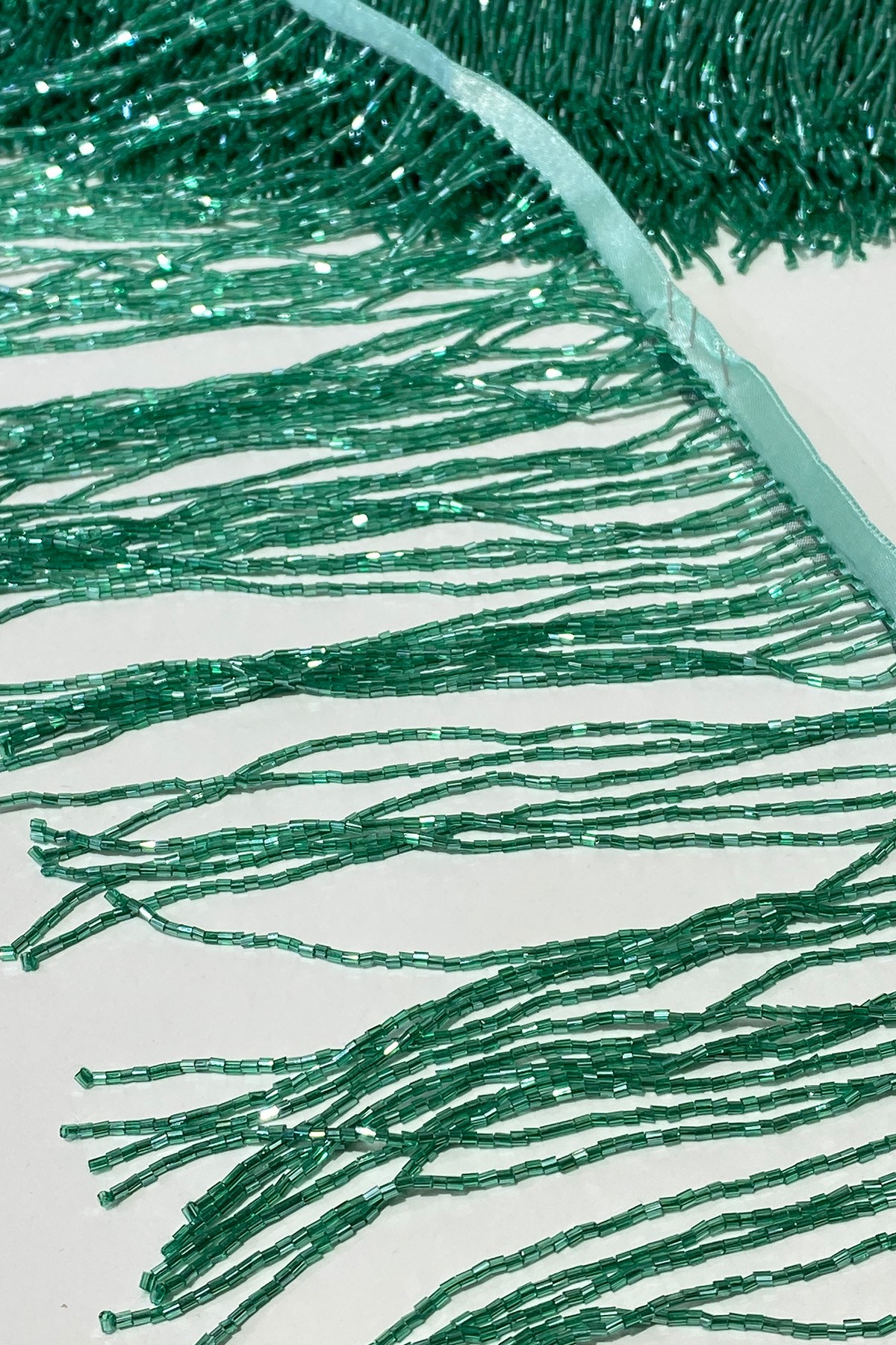 15 cm Fringe Tassel Ribbon with Green Beads