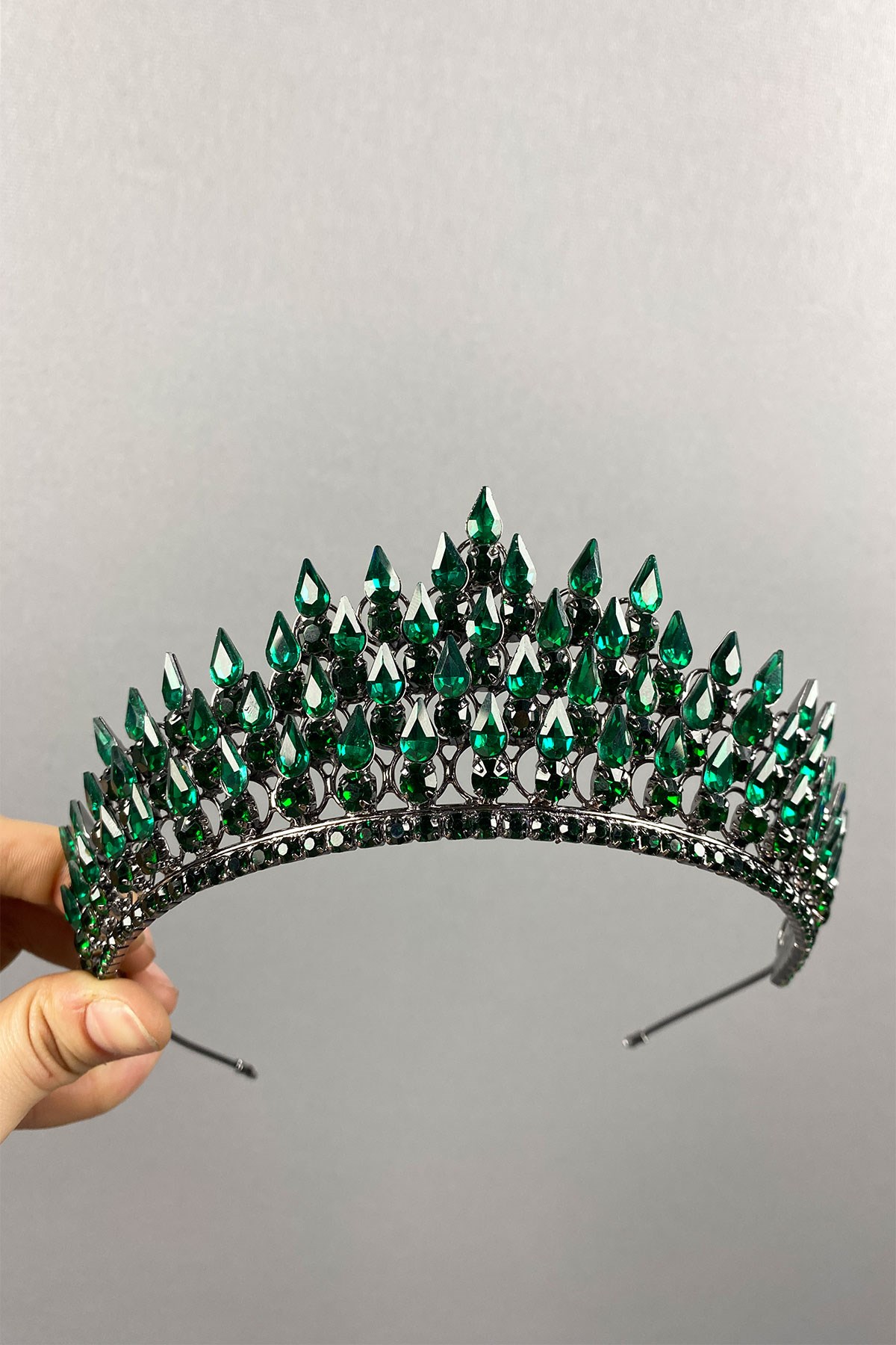 Green Drop 3D Bridal Henna Crown