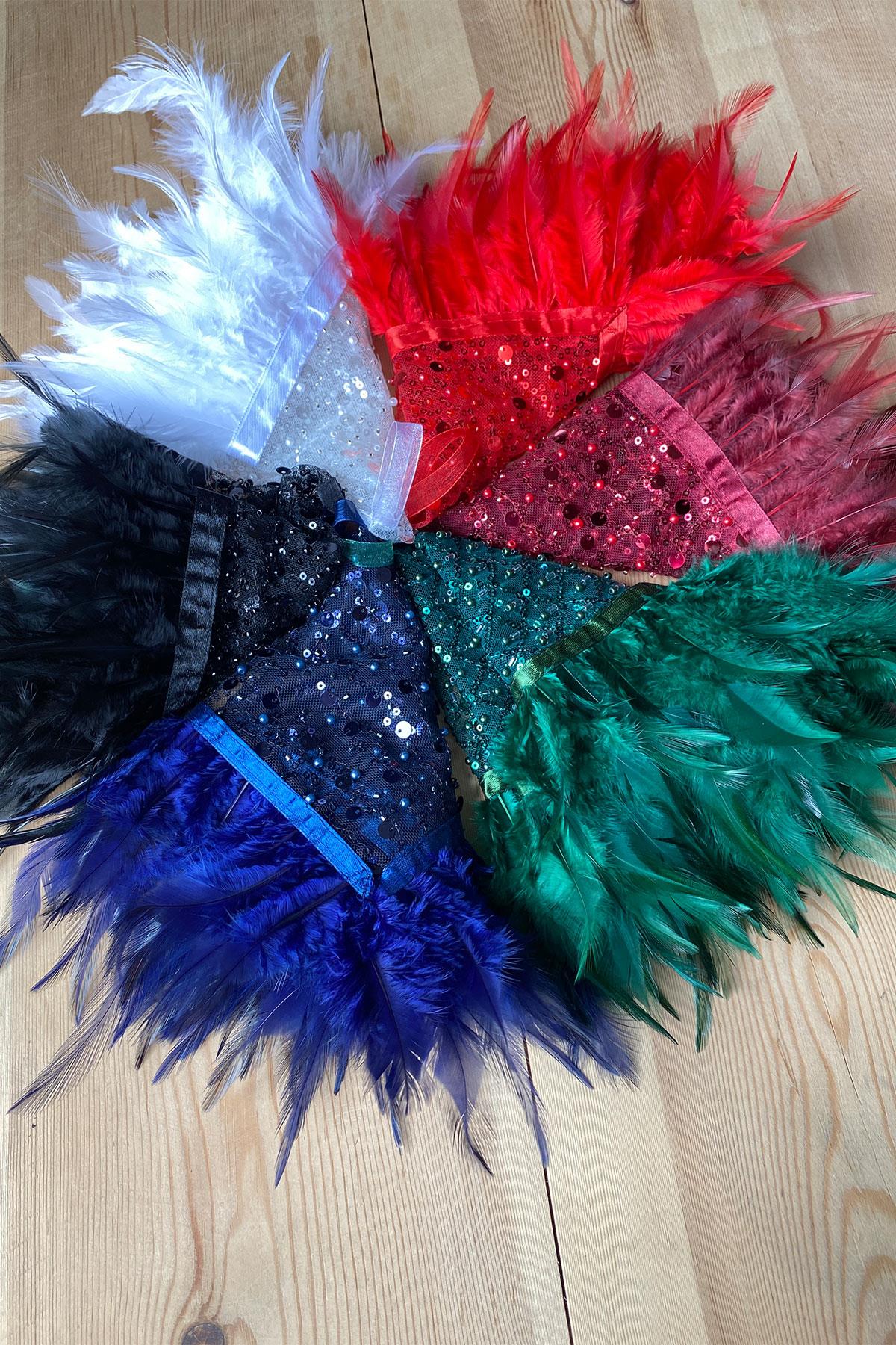 Green Authentic Bead Embroidered Hairy Bridal Halay Handkerchief 1 Piece