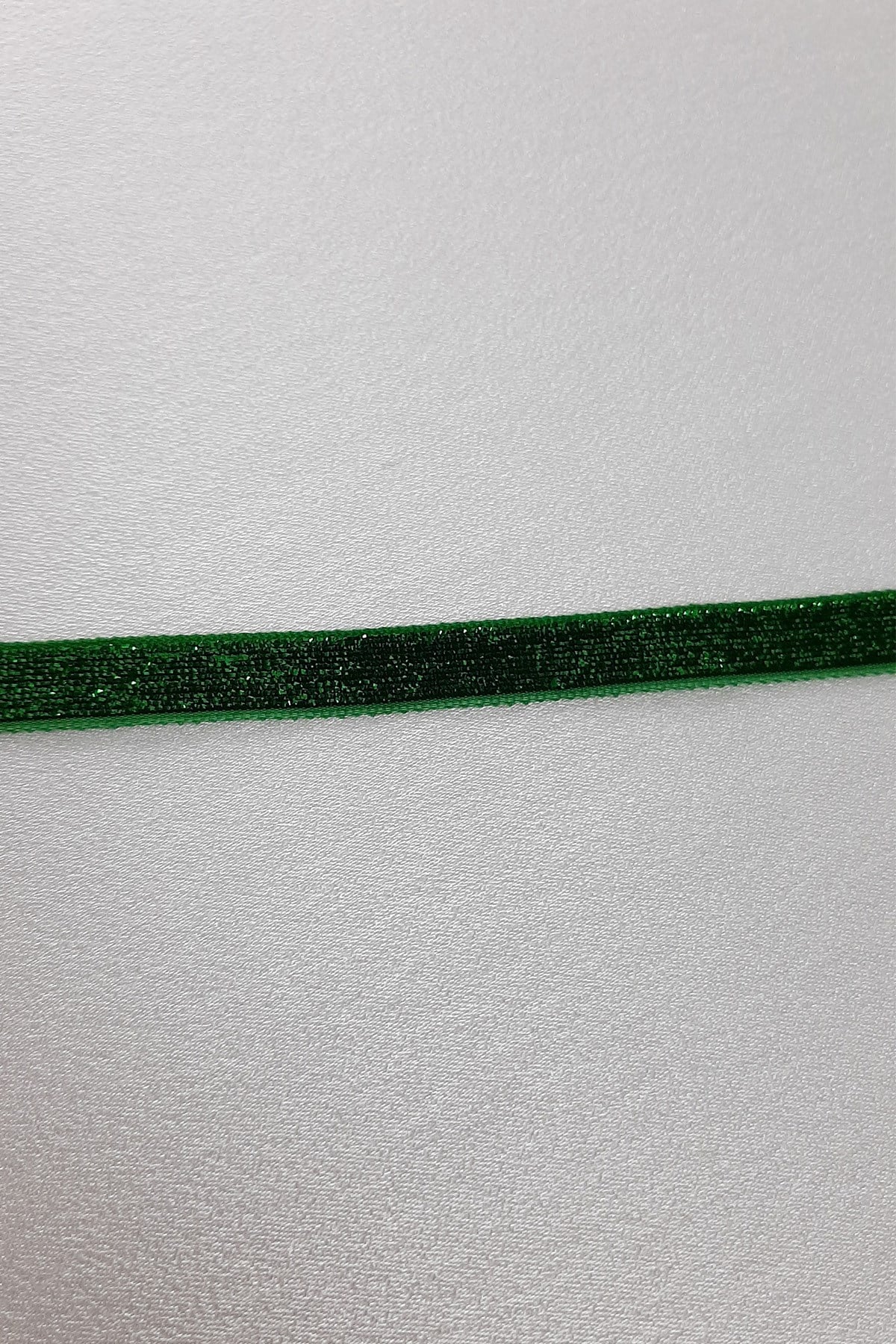 Yeşil Simli Kadife Kurdele 1 cm