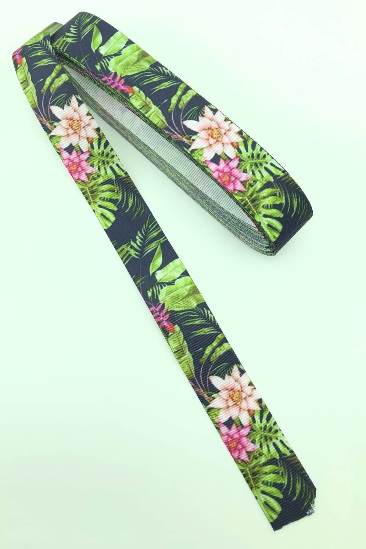 Green Leaf Printed Grosgrain Ribbon 10 Mt