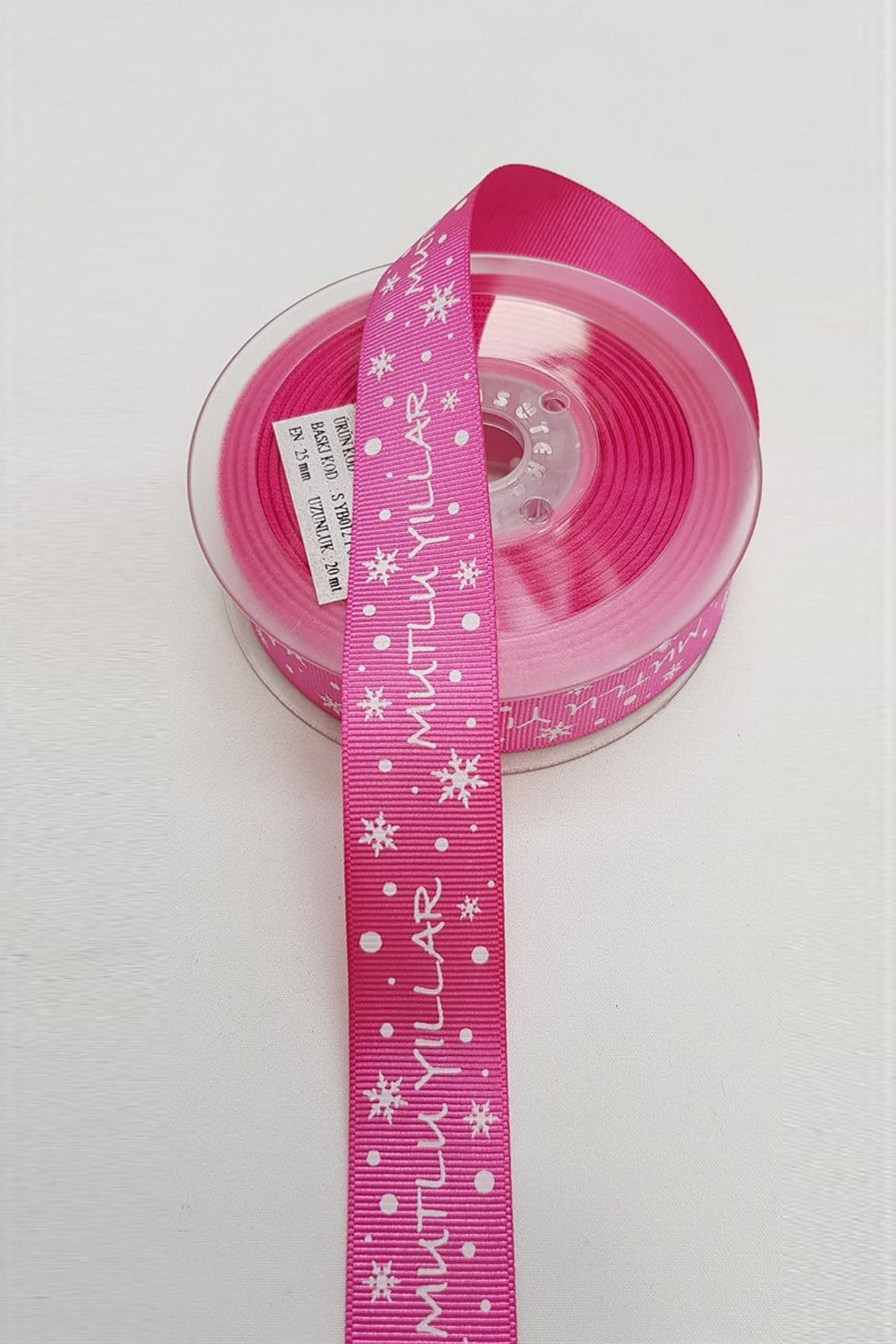 Iran Rose Color Christmas Grosgrain Ribbon 2.5 cm