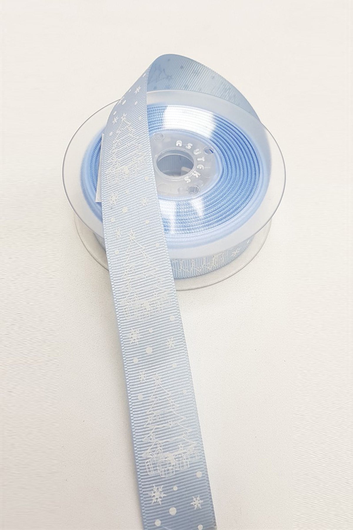 Powder Blue Christmas Grosgrain Ribbon 2.5 cm