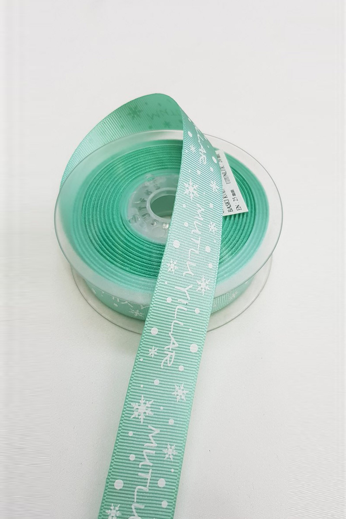 Aquamarine Christmas Grosgrain Ribbon 2.5 cm
