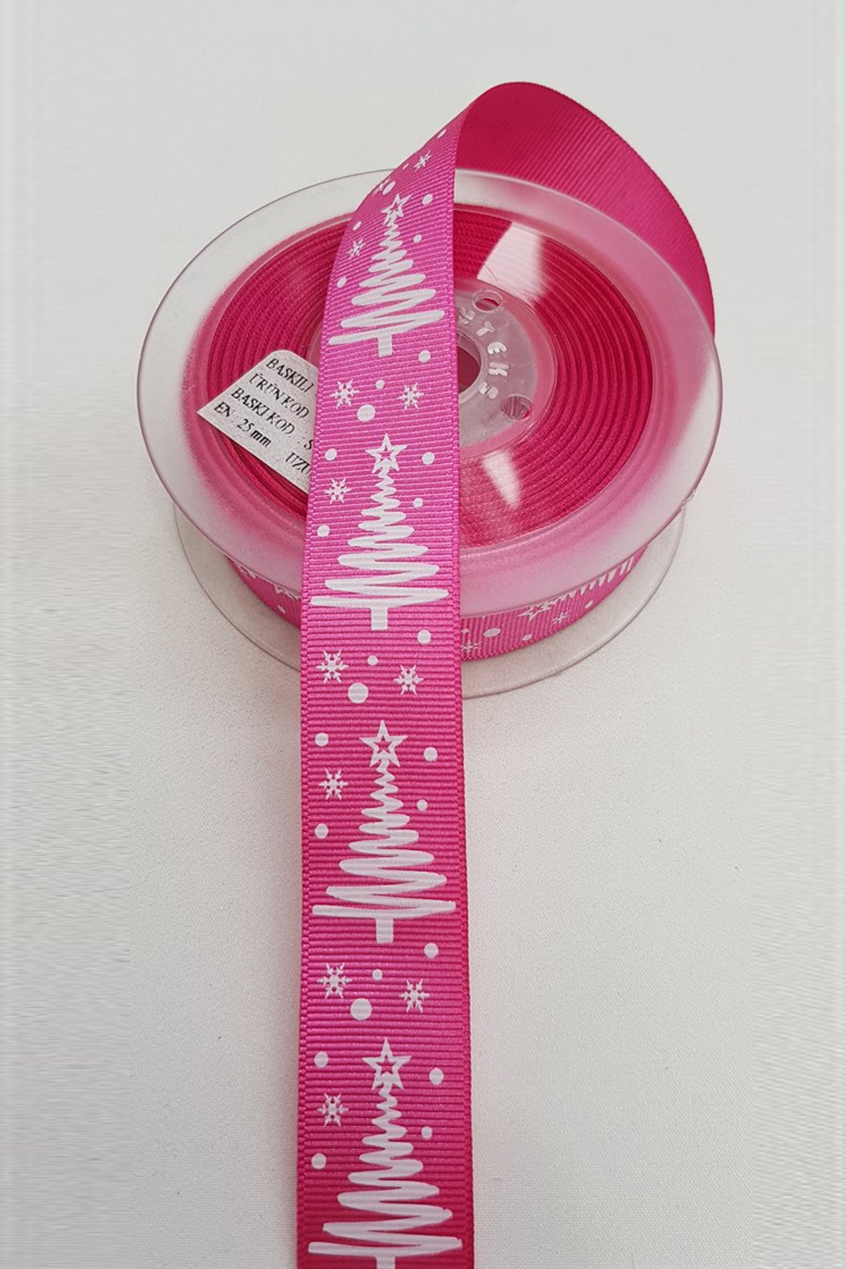 Hot Pink Christmas Grosgrain Ribbon 2.5 cm