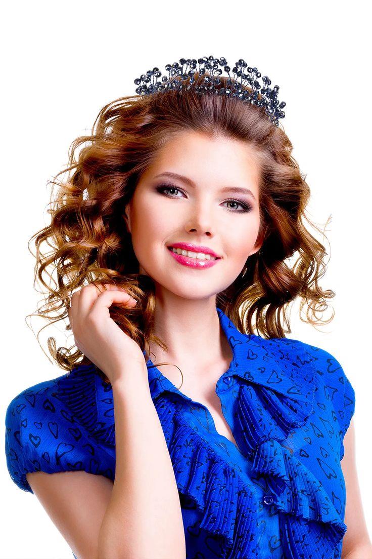 Bridal Henna Tiara with Dense Crystal Stones, Wedding Tiara, Navy Blue