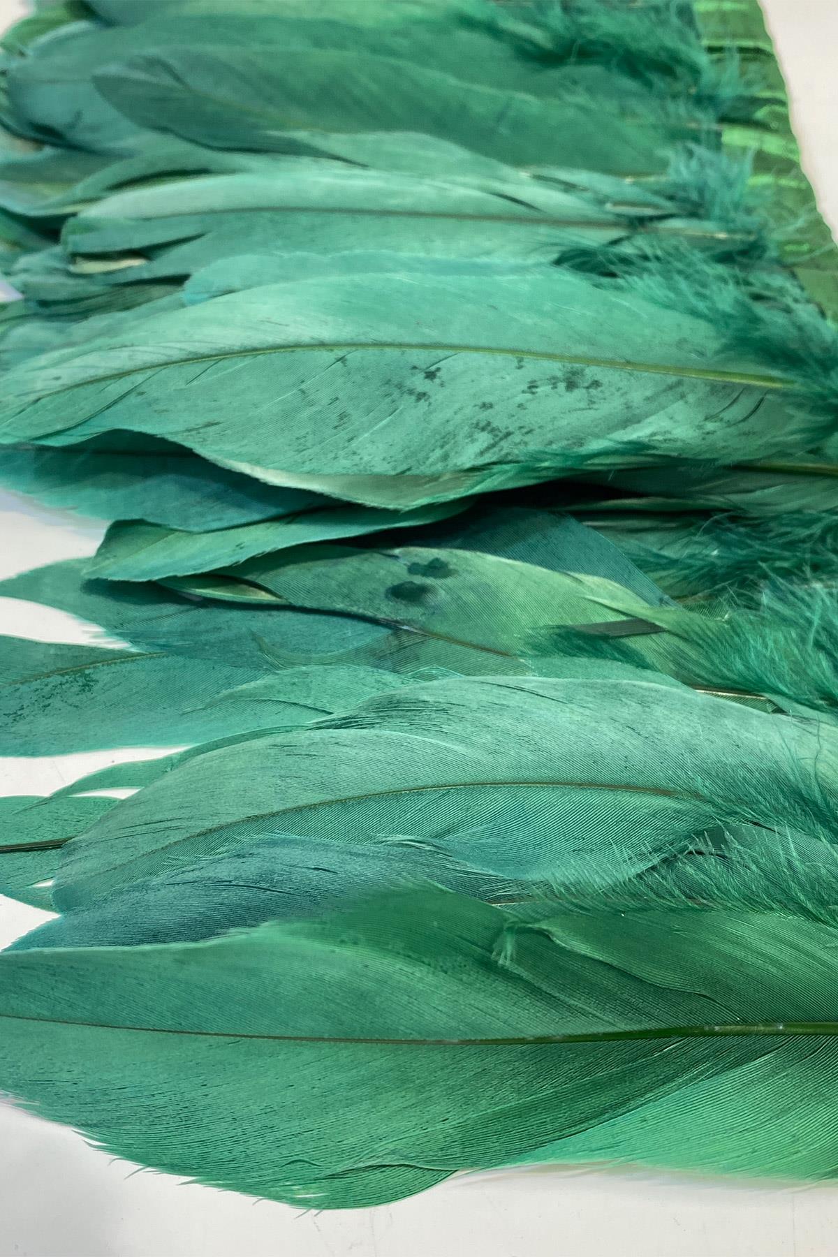 Emerald Green Eagle Feather Ribbon Feather