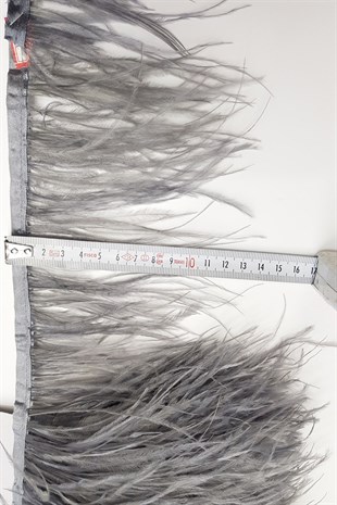Gray Ostrich Feather 1 mt