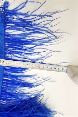 Blue Ostrich Feather 1 mt