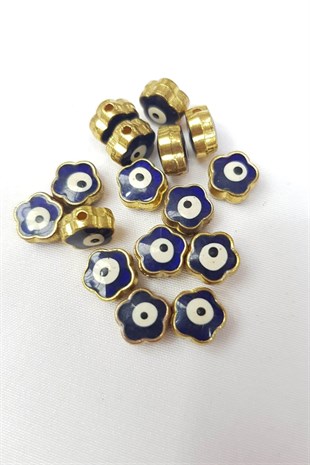  قلادة حبة عين الشر معدنية صفراء