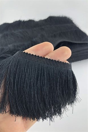  Siyah  Renk  7,5 CM Saçak Şerit Püskül