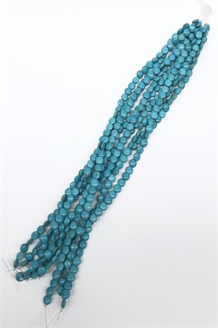 Turkuaz Yassı Taş Boncuk