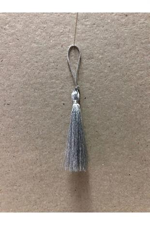 10 Adet Gümüş Simli Tekli Püskül 7cm