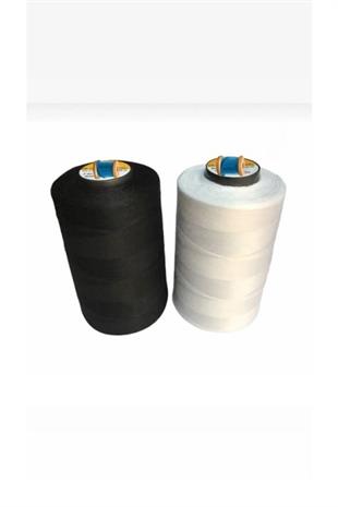 2 Adet Siyah Ve Beyaz Polyester Dikiş Ipi 120 Numara 5000 Metre