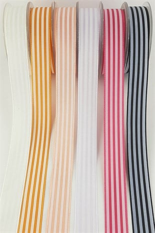 2.5 Cm 20 m Striped Taffeta Ribbon
