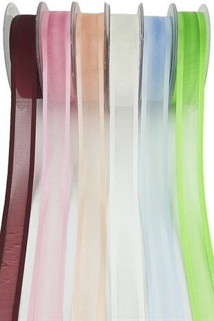 20 mt Geniş Organzeli Saten Kurdele 2,5 cm