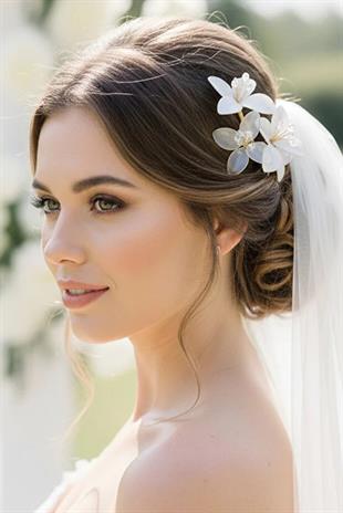 2-Piece Set Bridal Tiara Hair Accessory Crystal Beaded Flower Bridal Hair Clip