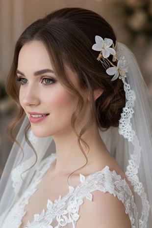 2-Piece Set Bridal Tiara Hair Accessory Crystal Beaded Flower Bridal Hair Clip