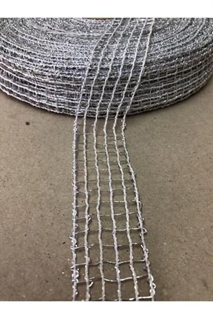 3 Metre Gümüş Jüt File Kurdele (2.5 Cm En)