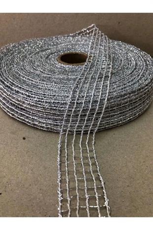 3 Metre Gümüş Jüt File Kurdele (2.5 Cm En)
