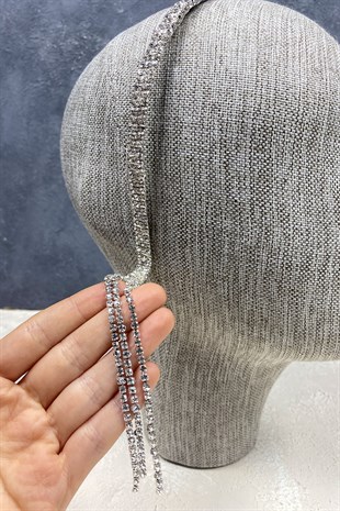 3 Sıra Sallantılı Gelin Tacı Saç Aksesuarı