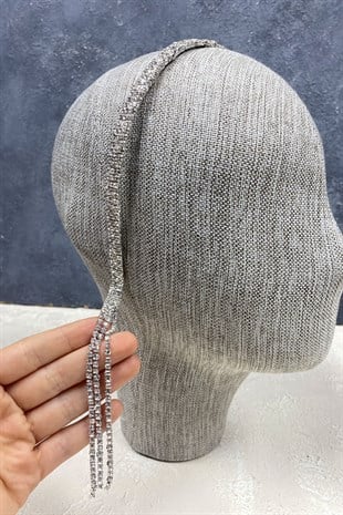 3 Sıra Sallantılı Gelin Tacı Saç Aksesuarı