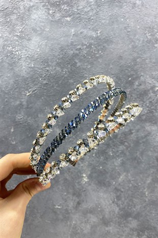 3 Sıralı Özel Tasarım Gelin Tacı Saç Aksesuarı