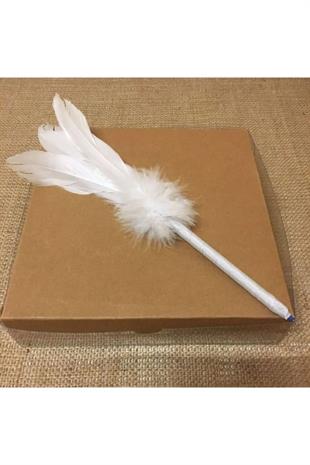 3lü Set Ekru Puantiyeli Gelin Kepi Nikah Şapkası Vualet Damat Yaka Çiçeği Ve Tüylü Kalem