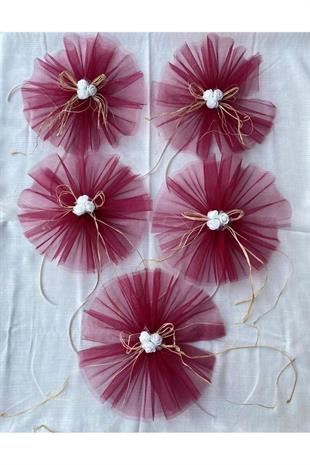 5 Adet Fuşya Konvoy Süsü-bohça Süsü