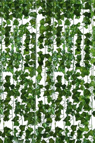 6 Adet Yeşil Yapraklı Yapay Sarmaşık Çiçek 2 Metre